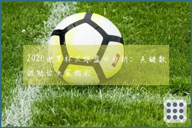 2026世界杯买球盘口分析：关键数据助你决策购彩